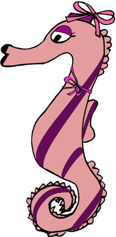 Image Of Sea Horse Clip Art Free - Clipart Seepferdchen Transparent (388x800), Png Download