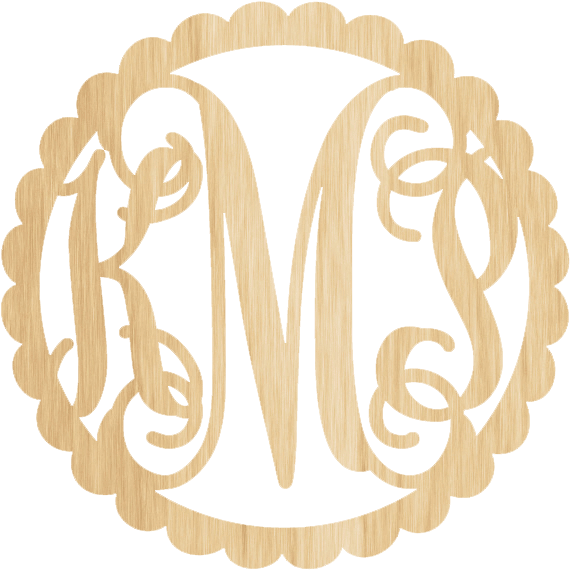 Wooden Scallpo V=1523411368 - Monogram (720x720), Png Download