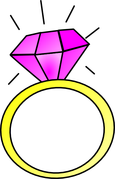 Pink Diamond Clip Art - Ring Clipart (384x595), Png Download
