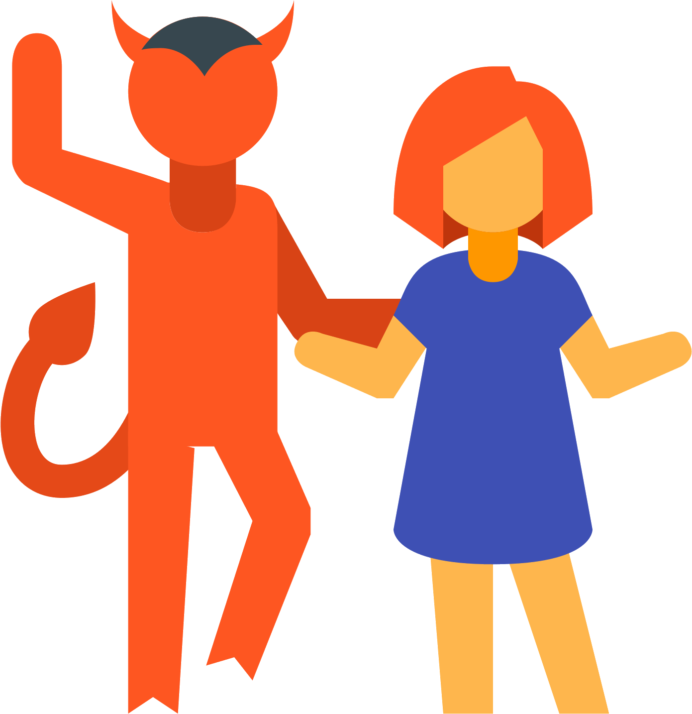 There Is A Person With Horns, A Tail And Two - Dance (1600x1600), Png Download