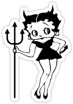 Devil Betty Boop With Trident, Horns And Tail - Betty Boop Like A Devil (375x360), Png Download
