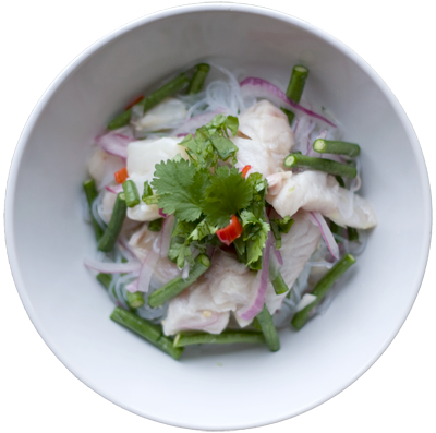 Traditional Peruvian Ceviche Takes On The Form Of A - Bangkok (400x397), Png Download