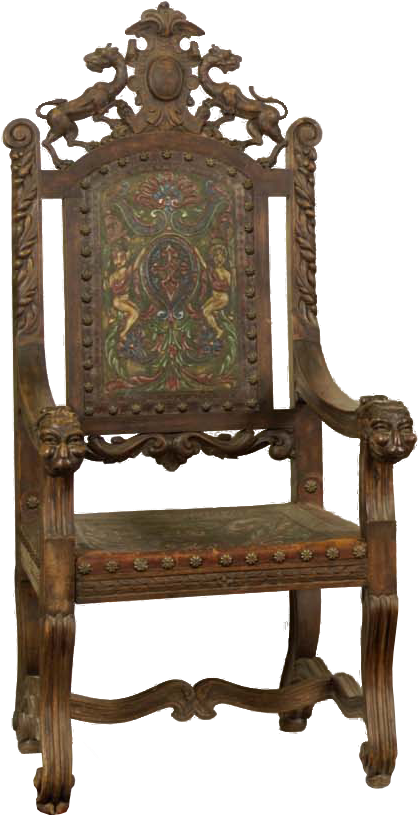 William Shakespeare's Chair - Old Desk (443x900), Png Download