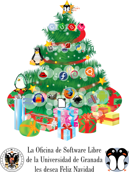 Feliz Navidad - Software Libre (547x729), Png Download