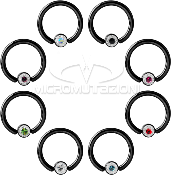 Black Steel Crystal Flat Bcr For Upper Lip Smiley Piercing - Steel (750x750), Png Download