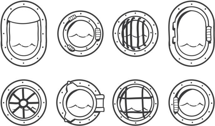 Porthole Icons Vector - Radial And Circular Muscles (784x490), Png Download