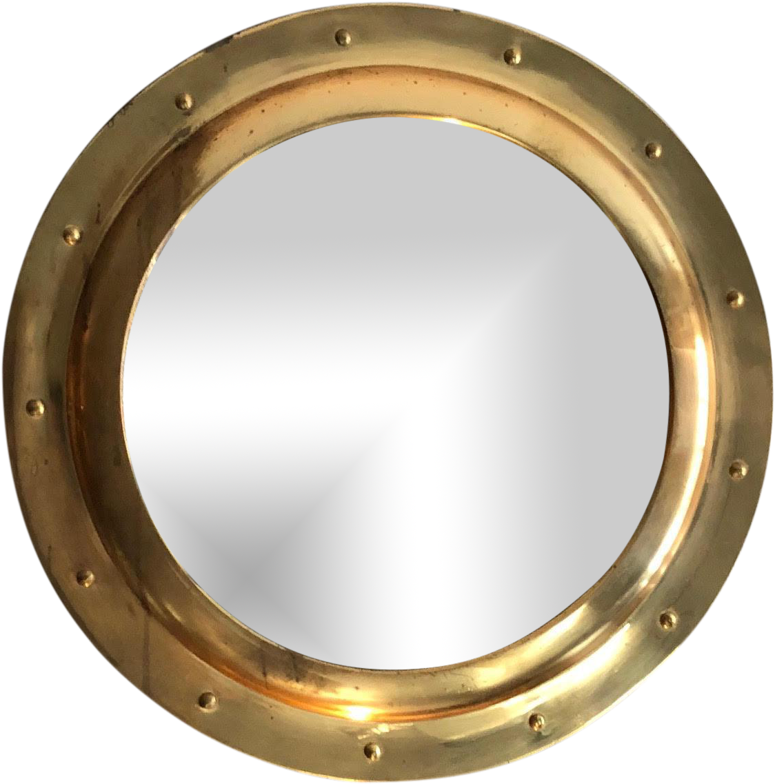 Vintage Rivet/ Porthole Brass Wall Mirror - Rivet (1248x1262), Png Download