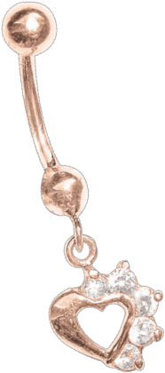 Belly Piercing In Red Gold - Goldru.de 07170118 Piercing Rotgold 8009/bp (380x451), Png Download