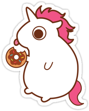 Treats The Unicorn Loves Sweets More Than I Do, And - Unicorn With A Donut (375x360), Png Download