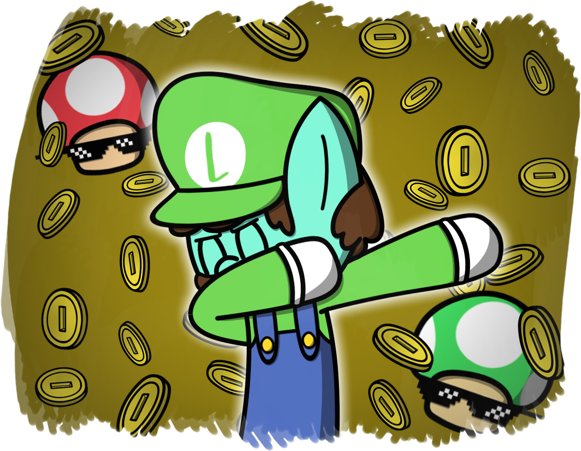 Luigi Dab Hours In Clip Art Transparent Download Png - Drawing (1130x878), Png Download
