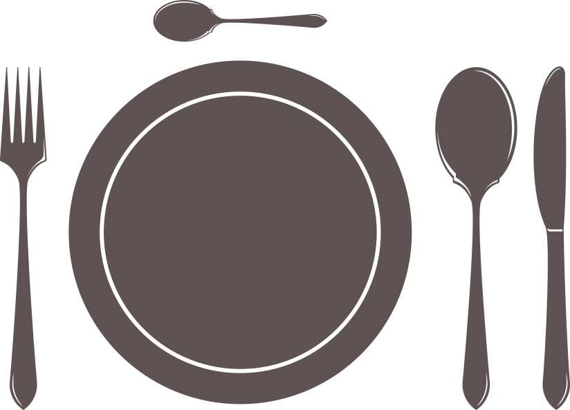 Fork Knife Png Plate Icon Dark 2x Clipart - Fork Plate And Knife Png (824x592), Png Download