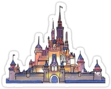 Disney Castle Sticker - Castillo De Disney Dibujo (375x360), Png Download