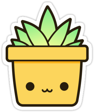 Kawaii Doodles, Cactus Stickers, Kawaii Cute, Tumblr - Kawaii Succulent (375x360), Png Download