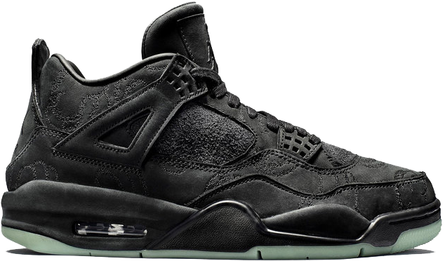 Jordan Retro 4 Black Bundle - Air Jordan 4 Retro Kaws (662x444), Png Download
