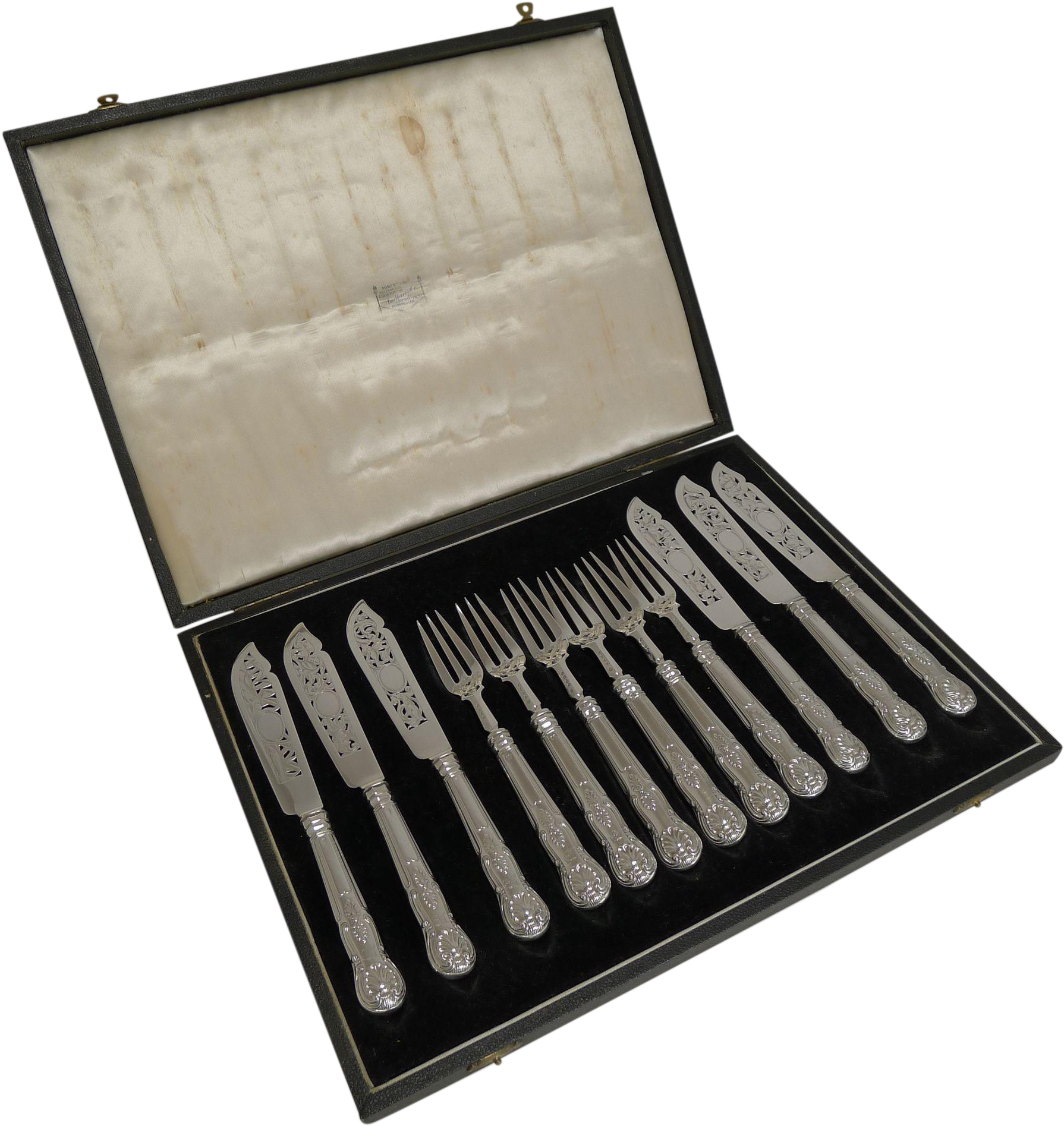 Set Six Antique English Sterling Silver Fish Knives - Fork (1894x1894), Png Download