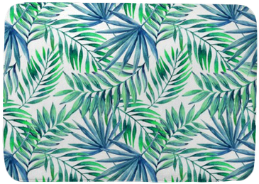 Watercolor Tropical Leaves Seamless Pattern Bath Mat - Watercolor Painting (400x400), Png Download