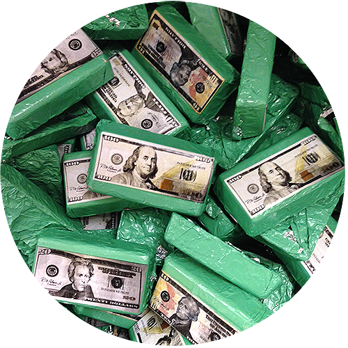 Money Bags Milk Chocolate Double Crisp Chocolate Bars - Currency Of Usa (500x500), Png Download