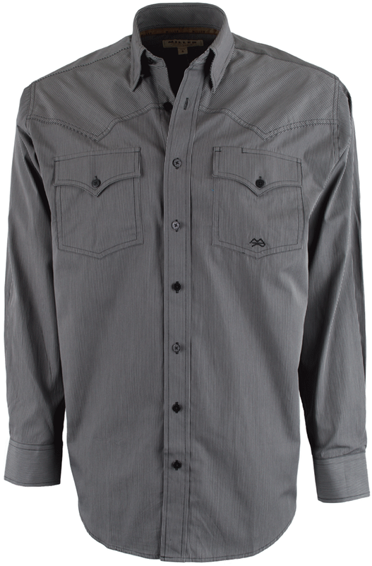 Black And Gray Striped Button-up Shirt - Button (544x800), Png Download