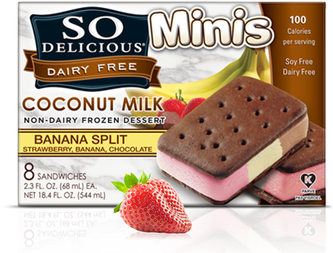 Banana Split Sandwiches - So Delicious Ice Cream Sandwiches (480x510), Png Download