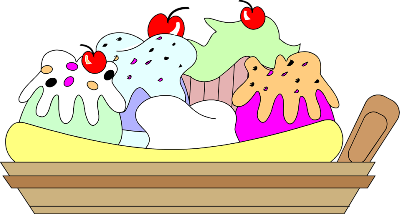 Pin Banana Split Sundae Clipart - Banana Split Clipart (800x429), Png Download