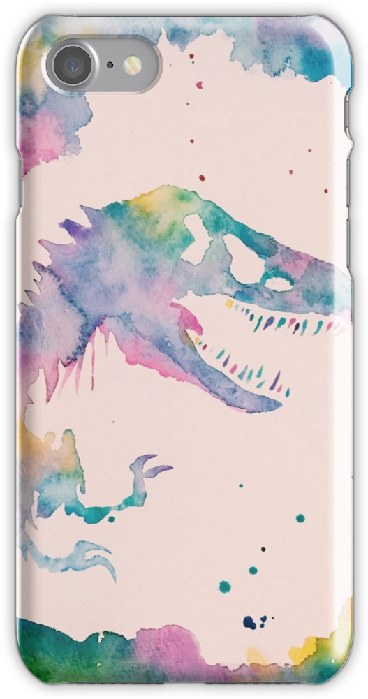 'jurassic ' Iphone Case By Peonypaints - Jurassic Park Watercolor Painting (750x1000), Png Download