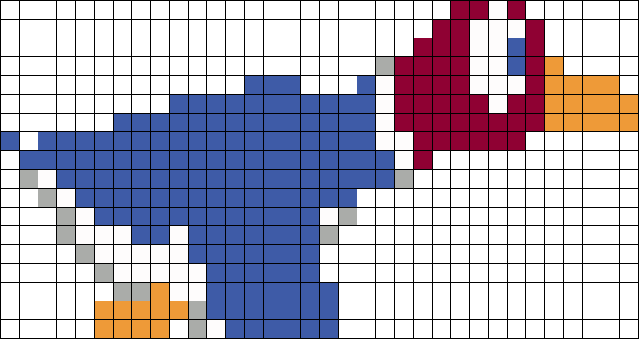 Duck Hunt Flying Away Perler Bead Pattern / Bead Sprite - Duck Hunt Flying Duck (715x379), Png Download