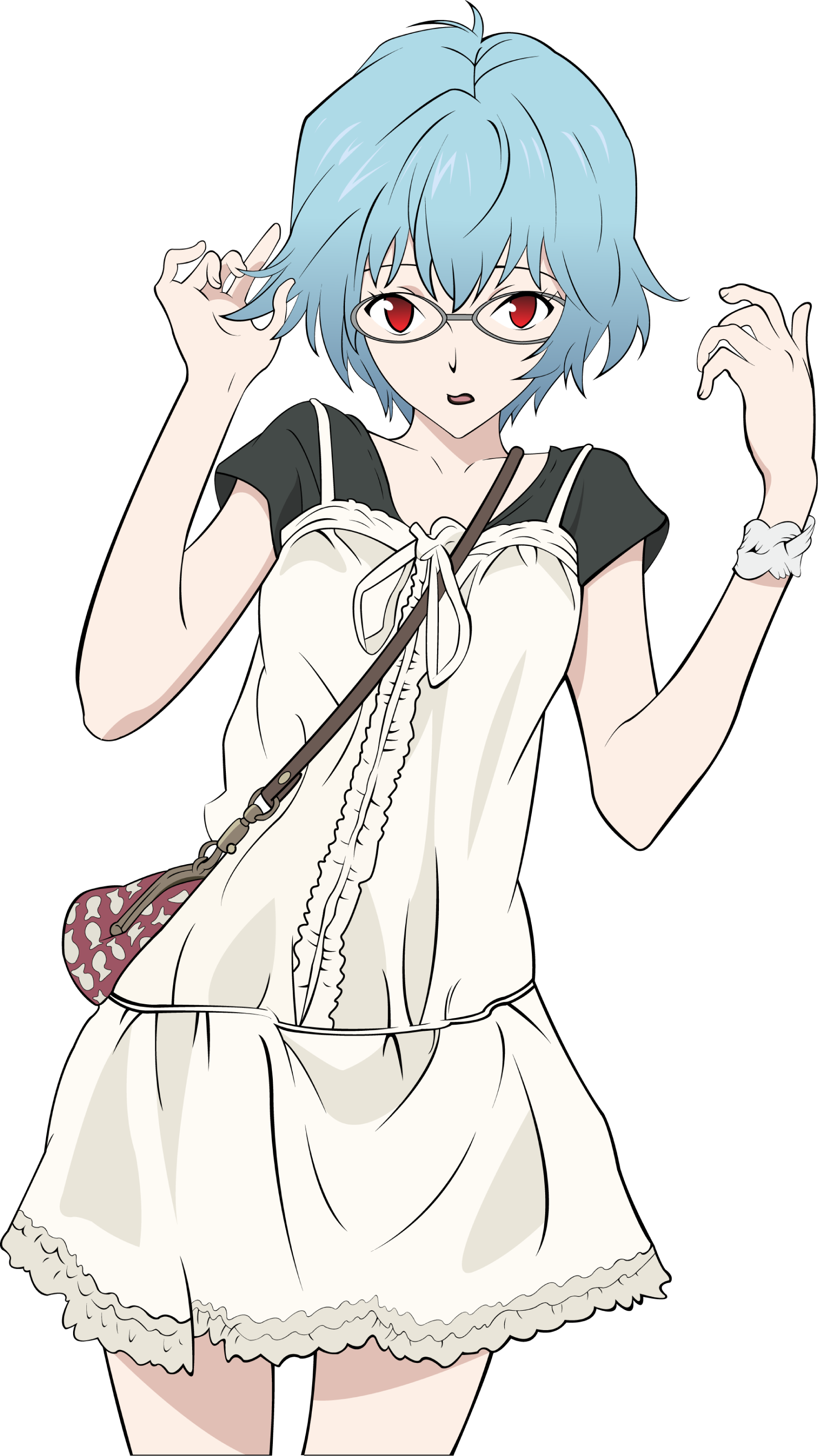 Rei Ayanami Vector - Rei Ayanami With Glasses (900x1600), Png Download