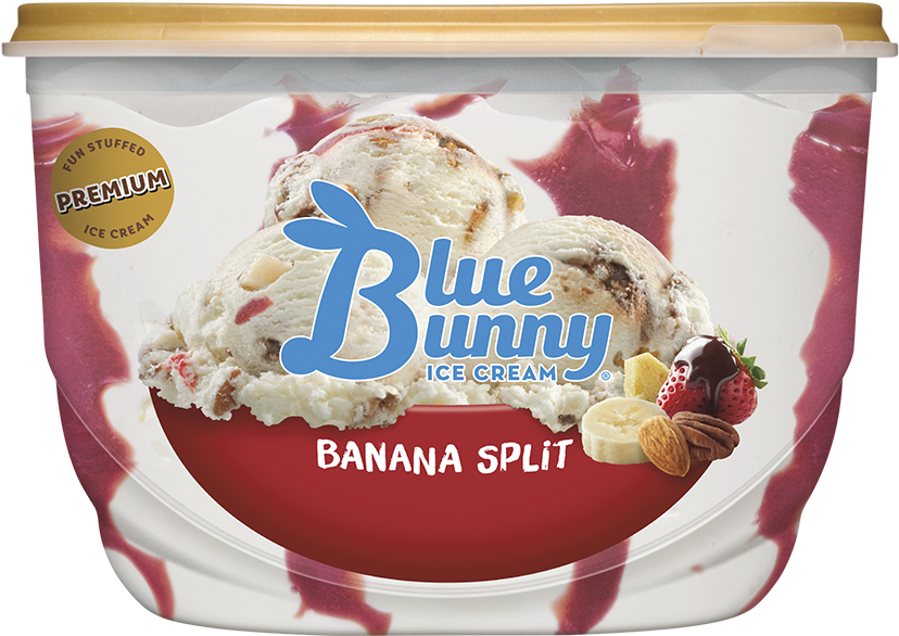 Banana Split - Blue Bunny Vanilla Cupcake Ice Cream (847x600), Png Download