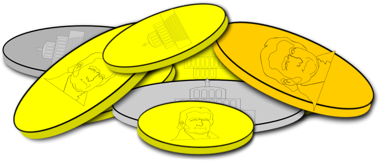 Pile Of Gold Coins Png Download - Silver And Gold Clip Art (761x322), Png Download