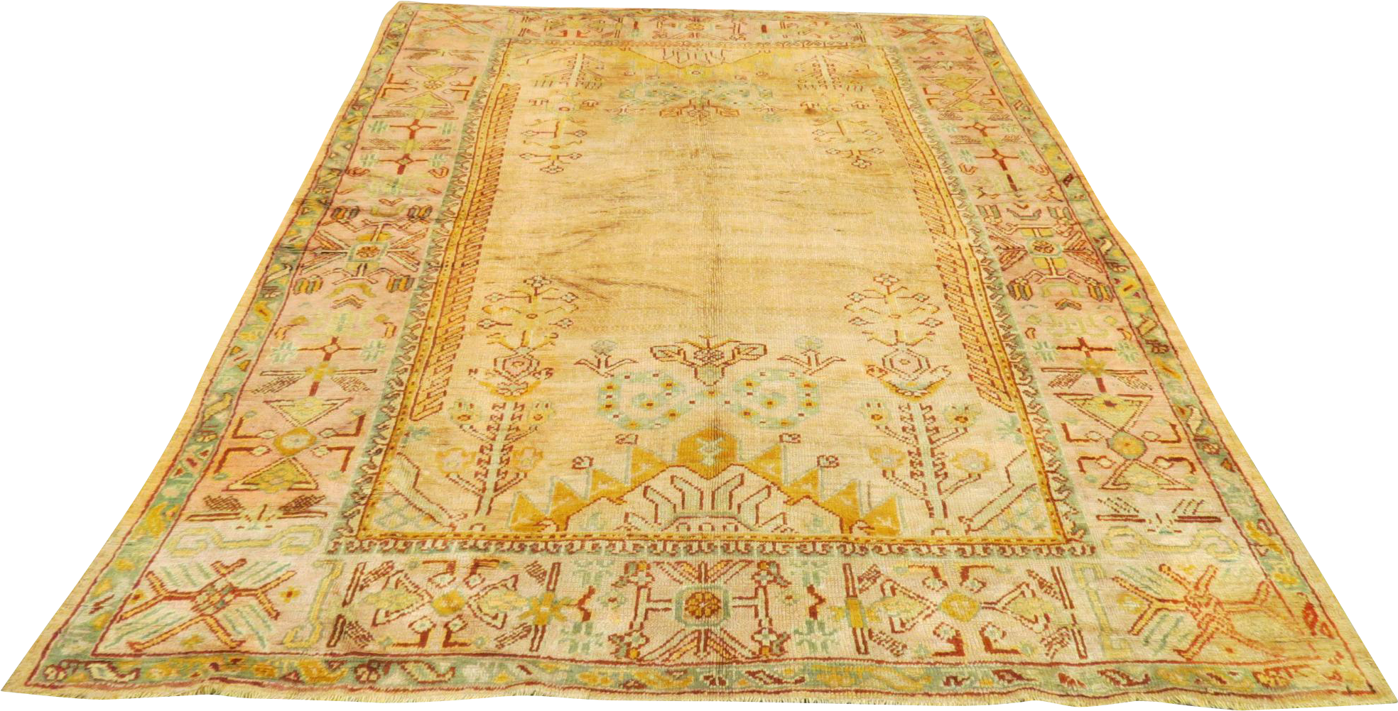 This Antique Turkish Oushak Rug Boasts Gold, Yellow, - Fatboy Flying Carpet Flc-ctqs (1967x1967), Png Download
