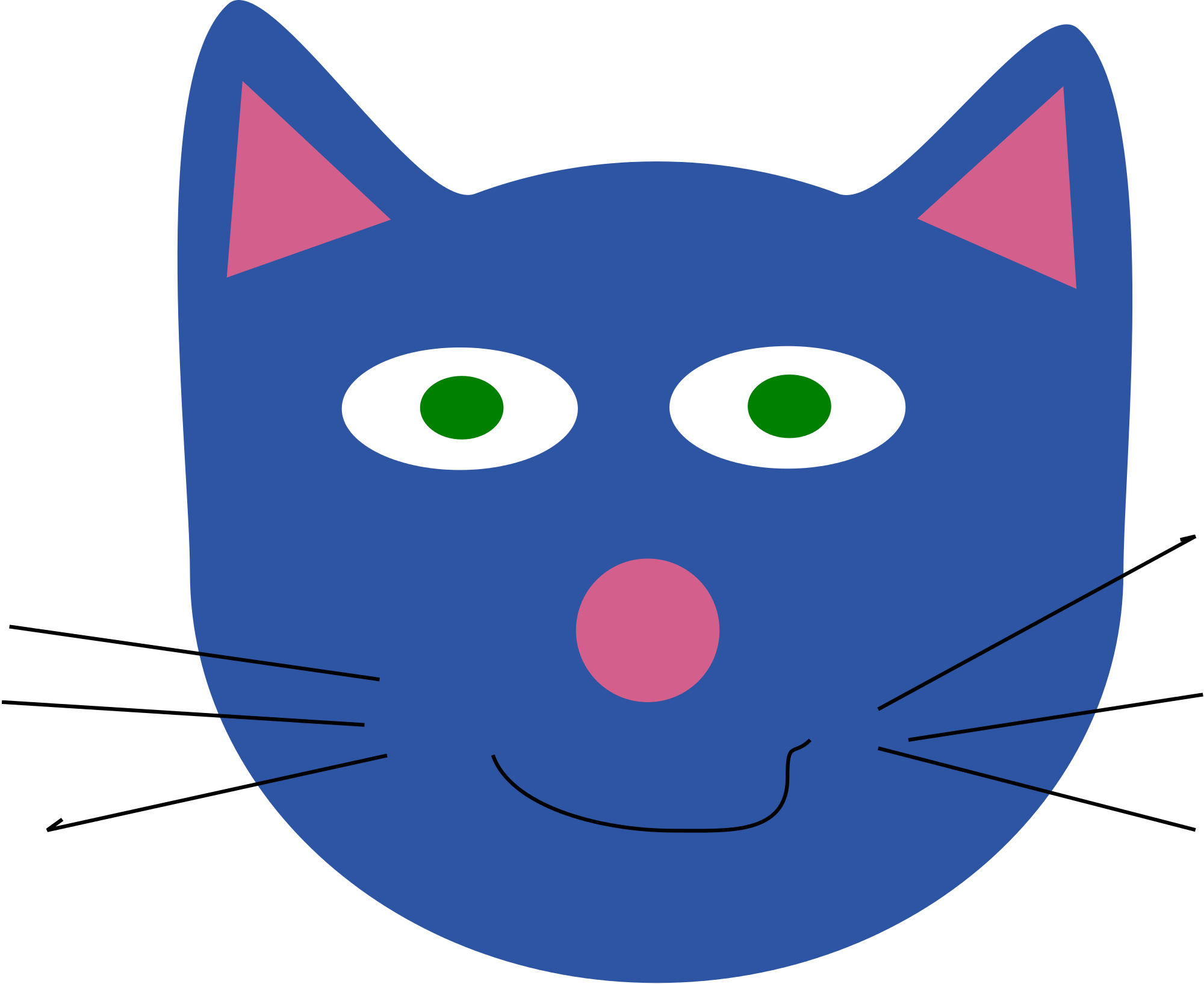 Open - Simple Cat Drawing (2000x1634), Png Download