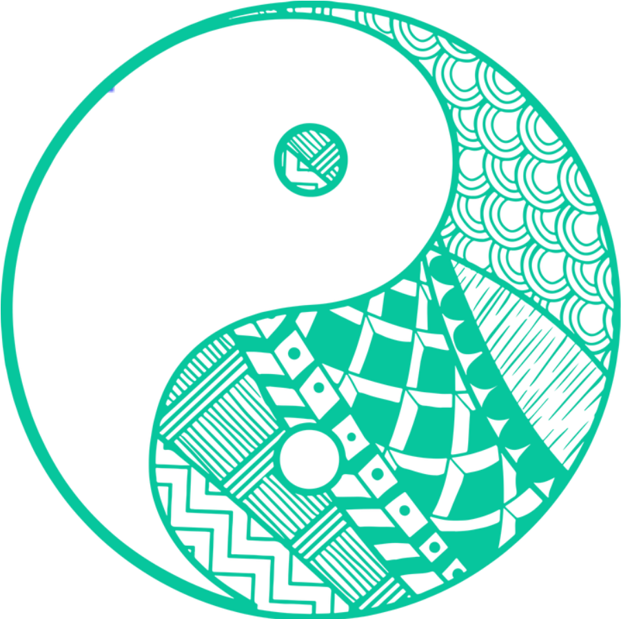 Blue Wonderland - Dibujo Yin Y Yang (913x906), Png Download