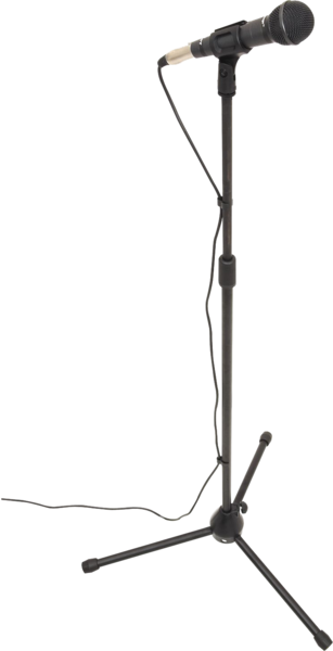 Microphone W Stand - Microphone Stand On Stage (307x600), Png Download