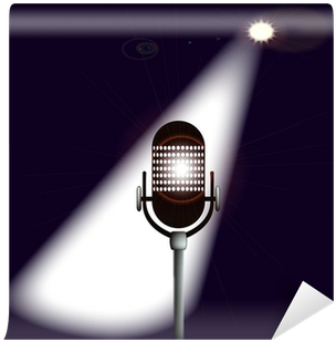 Retro Microphone Oval Ornament (400x400), Png Download