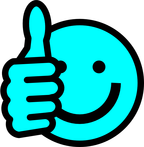 Baby Blue Thumbs Up Clip Art At Clker - Thumbs Up Free Clipart (582x596), Png Download