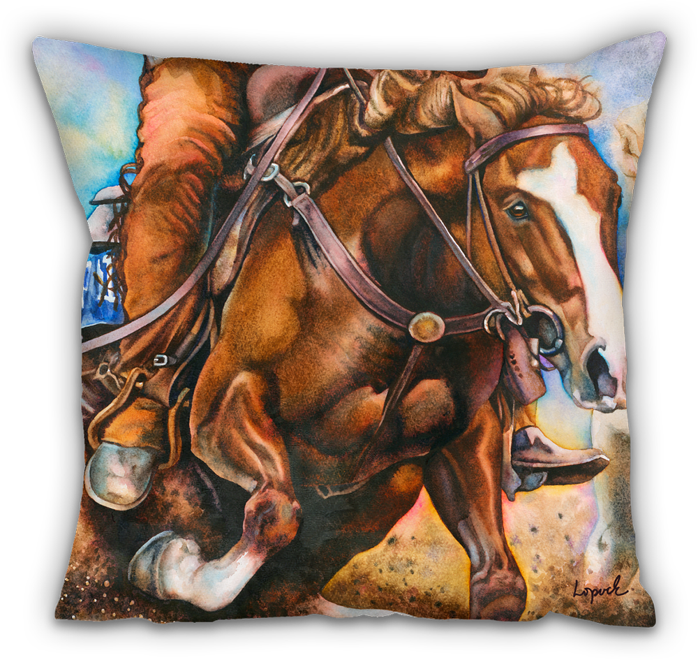 Down 'n Dirty Accent Pillow - Watercolor Painting (1000x945), Png Download