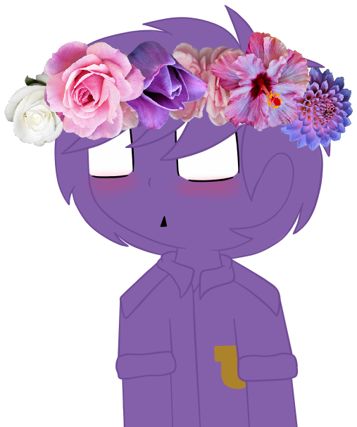Purple Guy With A Flower Crown - Bouquet (688x692), Png Download