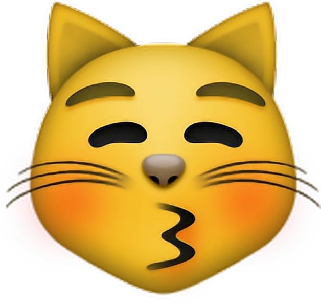 Gato Cat Emoji Emojisticker Sonrojado Clipart Free - 😽 Emoji (628x596), Png Download