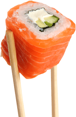 Salmon Roll Sushi On Sticks - Sushi Transparent (400x400), Png Download