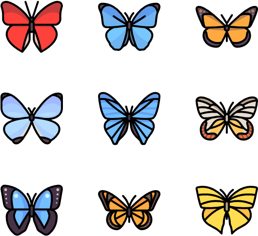 Butterflies - Butterfly Icon Png (600x564), Png Download