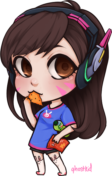 Pin By Callie On Overwatch Reference - D Va Overwatch Chibi (392x614), Png Download