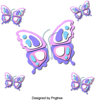 Beautiful Cartoon Lovely Hand-painted Colorful Butterfly - Vector Graphics (360x360), Png Download