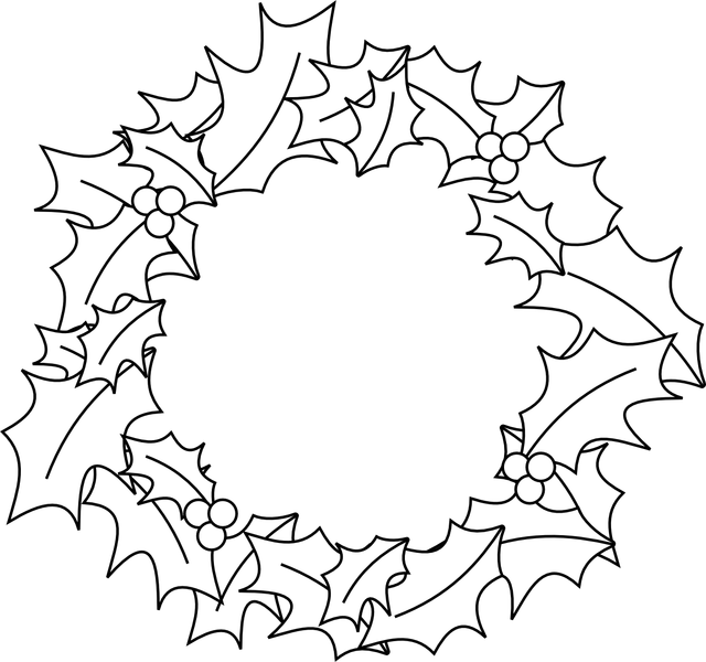 Collection Of Christmas Black And White Christmas Wreath Clip Art