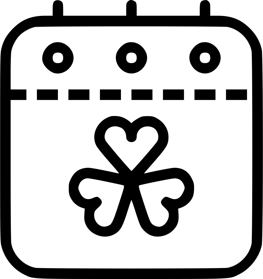 Calendar Date Feival Shamrock Comments - Scalable Vector Graphics (926x980), Png Download