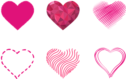 Heart Outlines Prism Dashed Contour Lines - Prism Heart Vector (529x340), Png Download