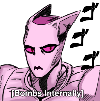 Bombs Internally Pink Fictional Character Purple Cartoon - Jojo Bizzare Adventure Png (350x351), Png Download