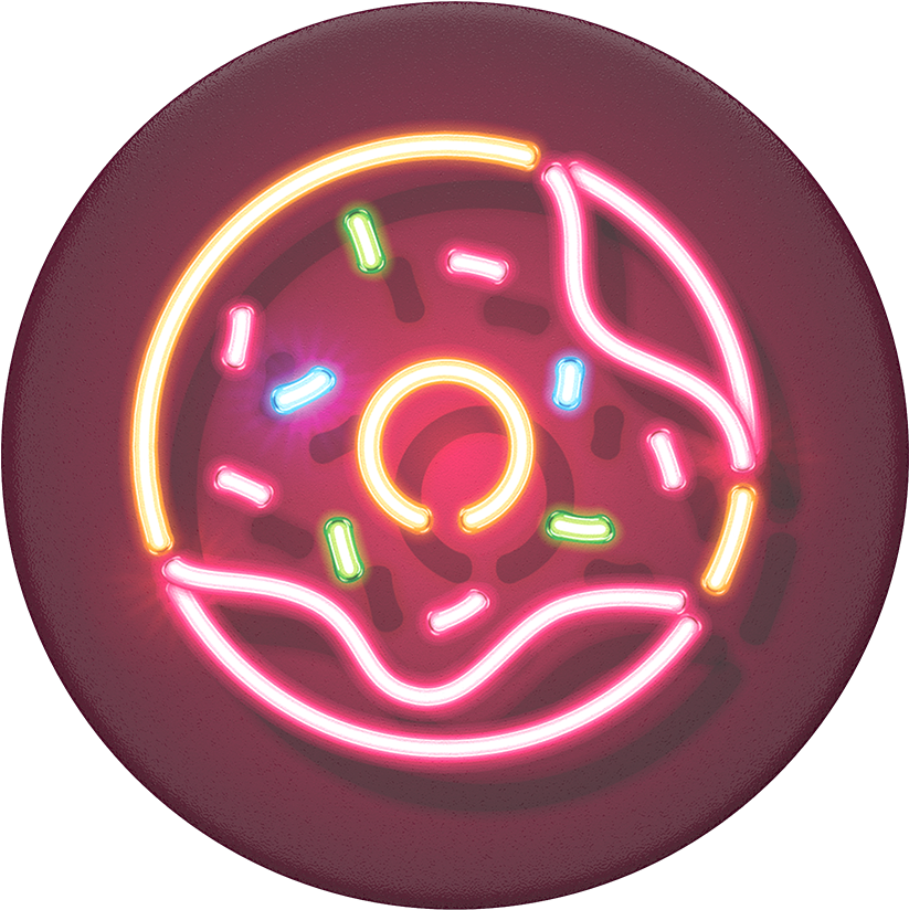 Neon Donut - Neon Sign (1000x1000), Png Download