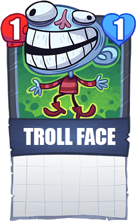 Troll Face Is A Normal Type Meme And Looks Very Weak - Troll Face Card Quest All Cards (300x465), Png Download