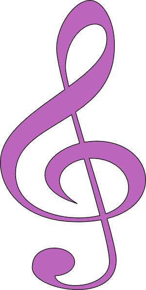 How To Set Use Light Purple Treble Clef Clipart (300x596), Png Download
