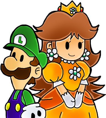 Daysi Y Luigi Predisenado Xd By Goombarina On Deviantart - Paper Mario (454x441), Png Download